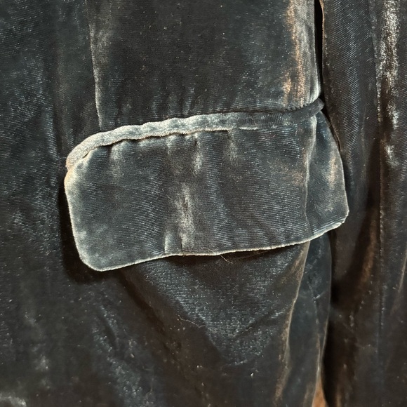 Massimo Dutti Sz L (estimated) Aqua Green Blazer Soft Velvet Light Shoulder Pads - Picture 3 of 9